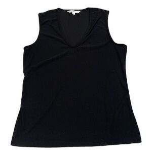 Cleo Black Sleeveless V-Neck Tank Top - Size Small Petite (S/P)